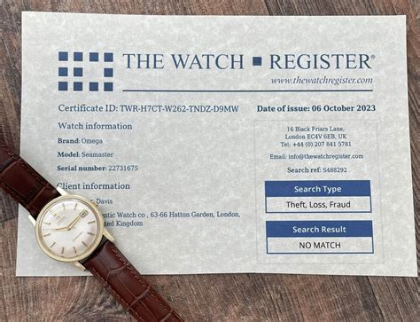 rolex watch register